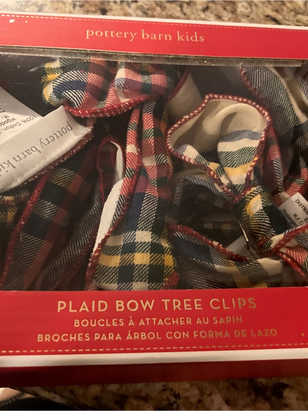 Pottery Barn Kids Plaid Bow Clips in Red, Navy, Yellow